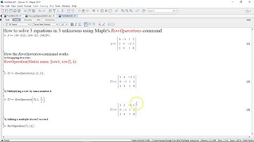 Gauss Elimination using Maples RowOperation command
