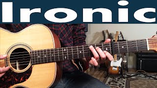 Video thumbnail of "How To Play Ironic On Guitar | Alanis Morissette Guitar Lesson + Tutorial"