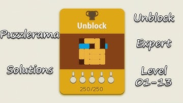 Puzzlerama Solutions - Unblock Expert ( Level 01-13 )