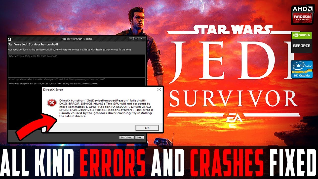 How To Fix Crashing & Errors in Star Wars Jedi Survivor | Crash Reporter &  Directx Error Fix! - YouTube
