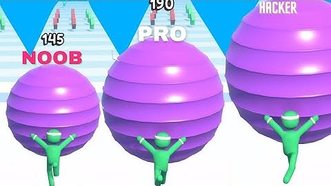 NOOB VS PRO VS HACKER VS GOD in Gym Ball Run Updated