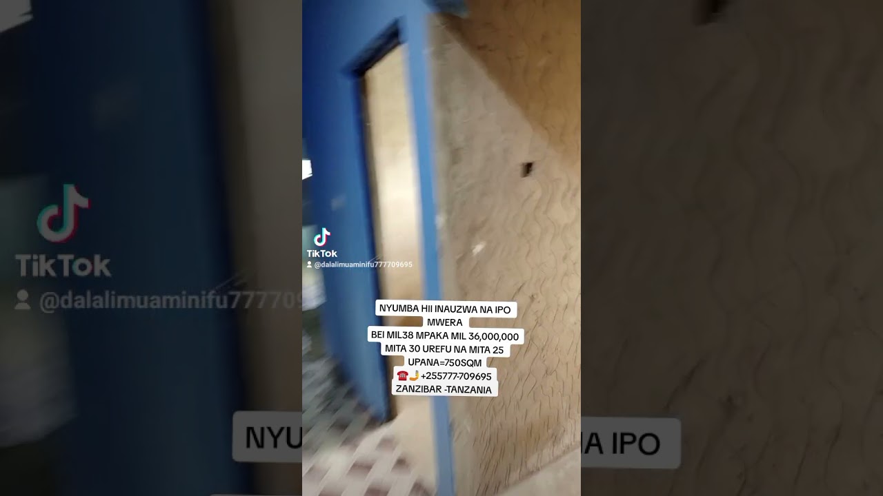 NYUMBA HII INAUZWA NA IPO MWERA,BEI MIL 38, MPAKA MIL 36.☎️🤳+255777-709695 ZANZIBAR