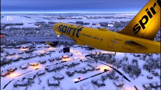 Spirit Airbus A320 Neo Landing in Snow-Covered Anchorage, Alaska in Microsoft Flight Simulator! screenshot 2