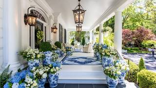 Martha Stewart 2026 Spring Home Blue and White Chinoiserie Porch Decor for a Luxurious Entryway
