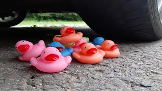 Crushing Soft & Crunchy Things by Car : Car vs Rubberducks!! COMPILATION!!! EXPERIMENT