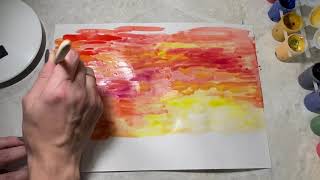 Закат. Уроки рисования. Мастер - класс для начинающих рисовать. Рисуем закат поэтапно.