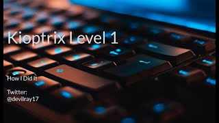 Kioptrix Level 1 How I did it