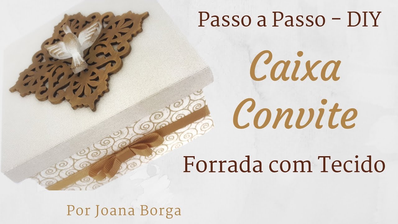 Caixa convite para Crisma ou Batizado - forrada - por Joana Borga