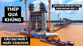 Dai Ngai 1 Bridge: Cable-stayed tower P23 ready for 2nd phase of crossbeam concrete pouring | KU ...