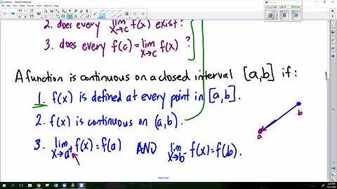 Continuity on open and closed interals