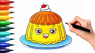 How To Draw A Kawaii Jelly | Easy Cartoon Jelly Drawing | Art With Taiba screenshot 1