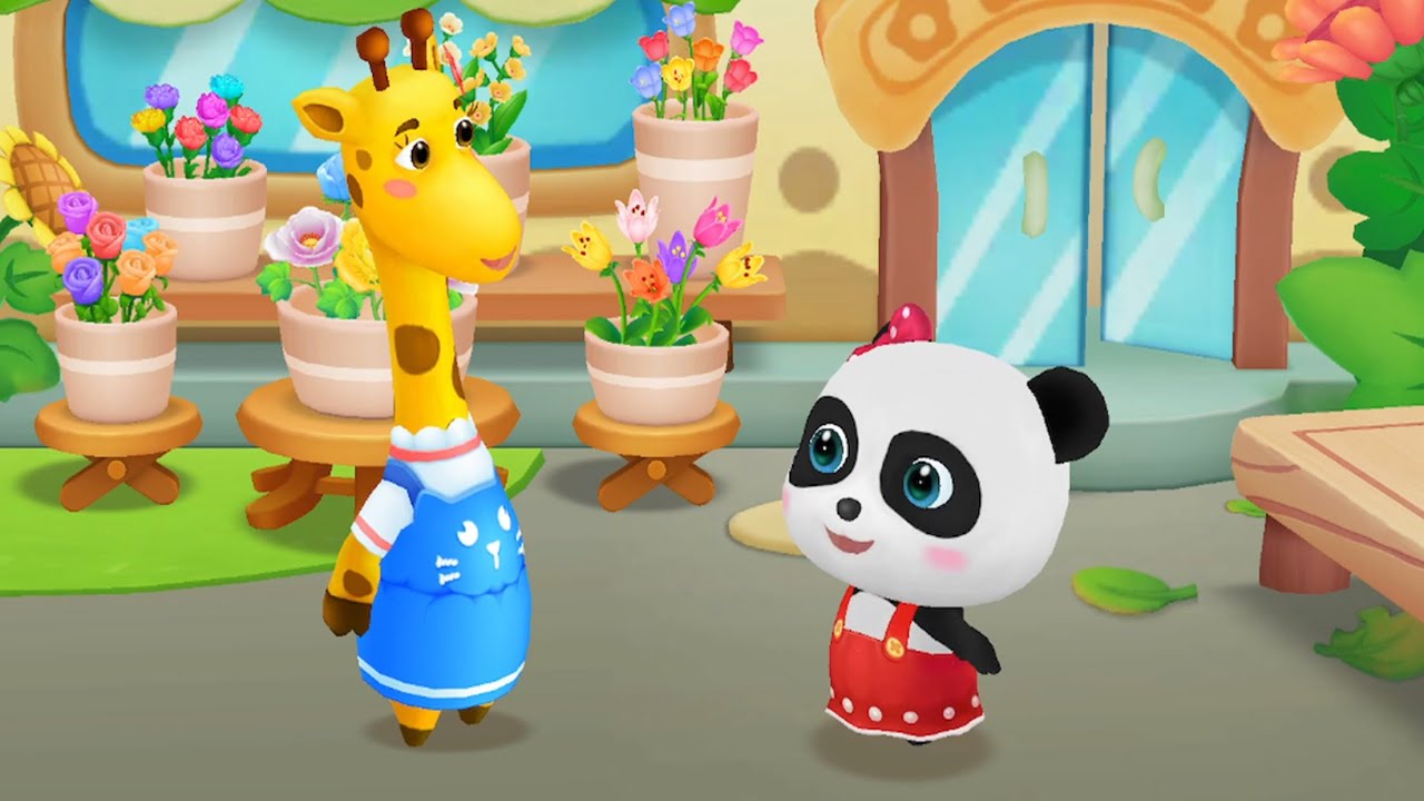Little Panda Became a Floral Designer - Making Flower Bouquet for Mommy's Birthday - Babybus Games