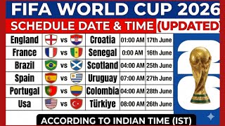 FIFA World Cup 2026 Time Table (UPDATED) | India, Pakistan & Bangladesh Time 🌍⚽