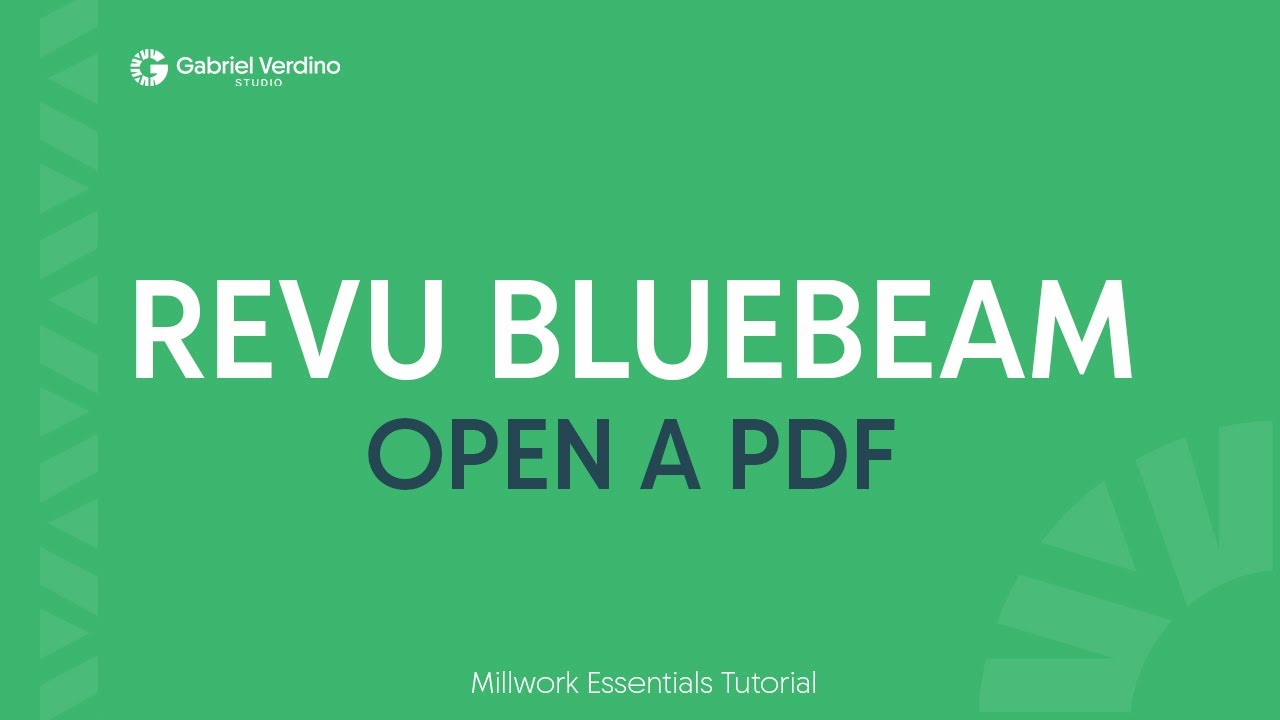 GVS Training - Revu Bluebeam - Open a PDF - YouTube