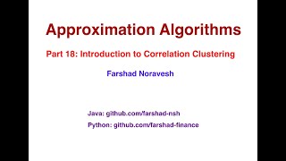 Part 18: Introduction to correlation clustering