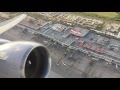 United 777-200 takeoff from Guam - Wing View - PW engines