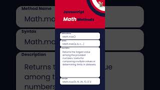 Math.max() | JS Math Methods Playlist | Vional Academy Tech | #short #javascript #mathmethods