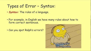 GCSE Producing Robust Programs 2- Types of Errors