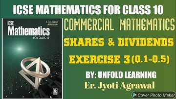 ICSE|Mathematics|Class10|Solution|ADasGupta|CommercialMathematics|3-Shares&Dividends|Exercise3|Q1-Q5