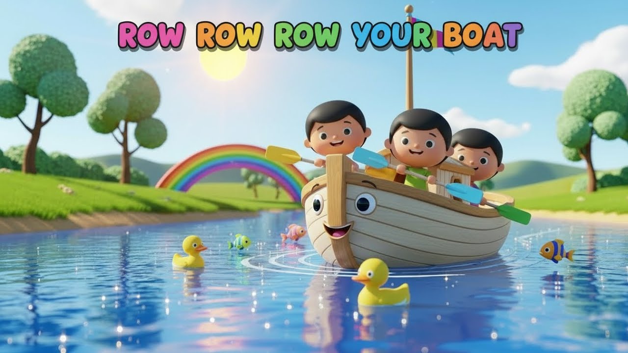 Row Row Row Your Boat 🚣‍♂️ | River Adventure Song for Kids | Nursery Rhymes & Baby Songs