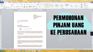 SURAT PERMOHONAN PINJAM UANG KE PERUSAHAAN