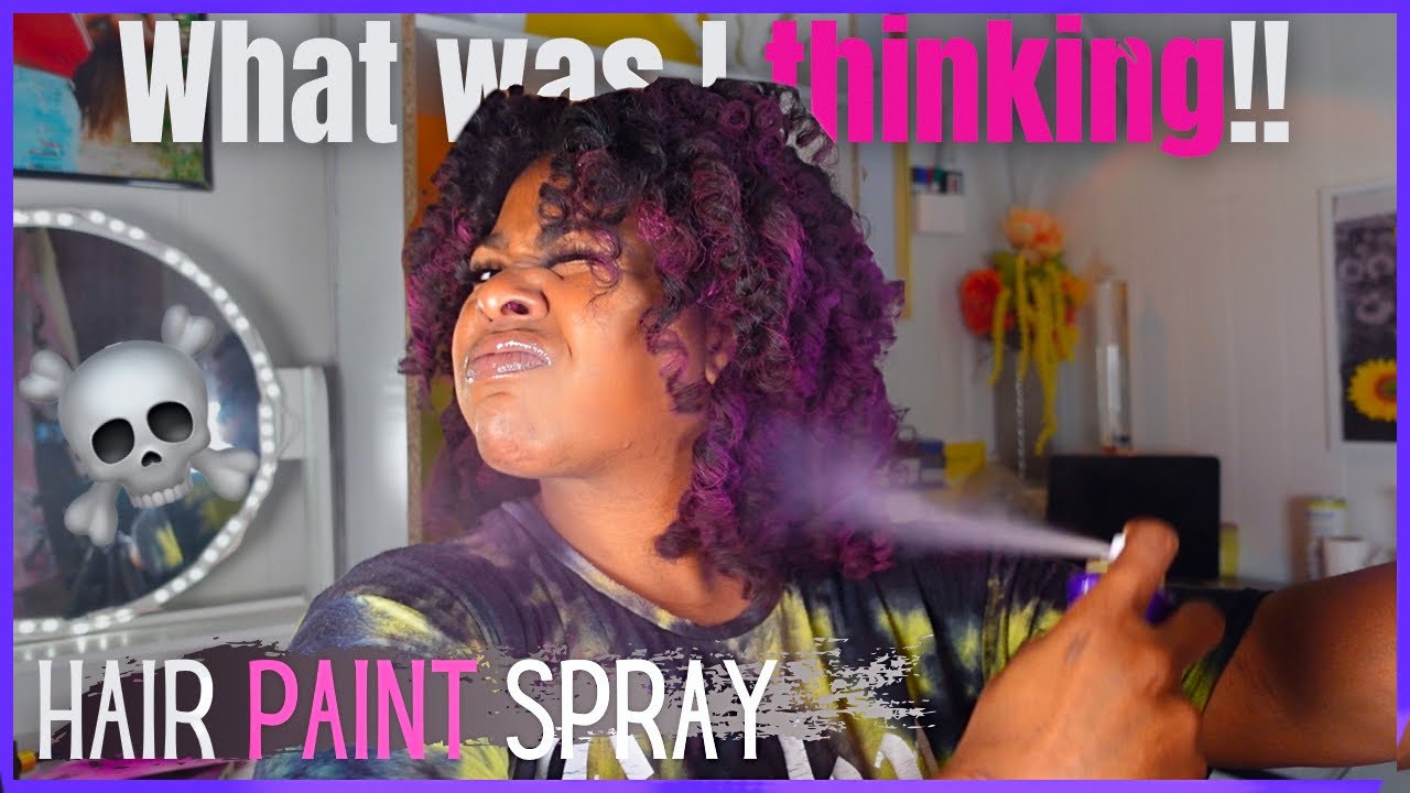 Trying HAIR PAINT SPRAY on my Natural Black Hair (FAIL)!!!!