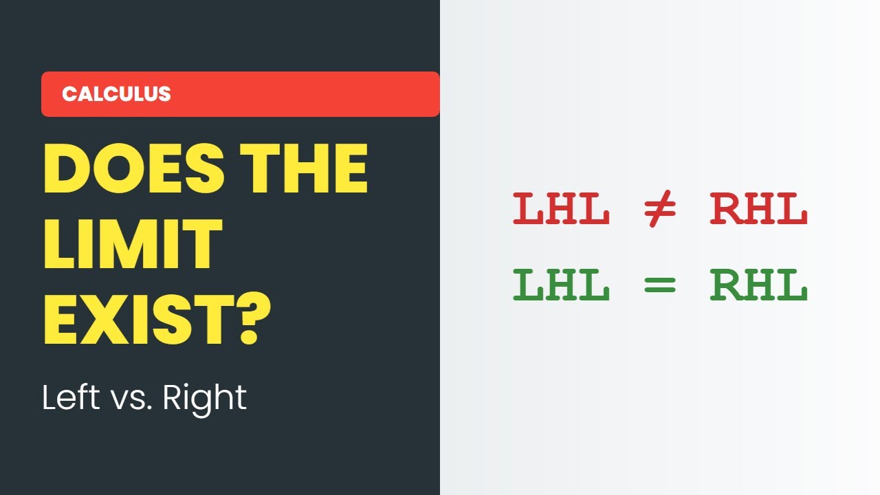 When Limits Exist: Left vs Right Hand Limits Explained (Calculus)