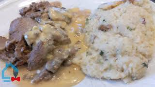 meal Kit Review: Philly ish Cheesesteak and mashed potatoes with butternut sauce