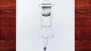 How to draw a girl wearing hat //very easy girl drawing /girl drawing  step by step