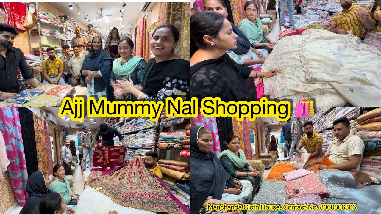 Ajj Mummy Nall Aye Shopping 🛍️ Karan , Manchanda Cloth House, #sadapunjab #familyvlog 