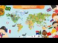 Pays du monde pour les enfants  apprenez les continents la carte des pays les noms et les drapeaux