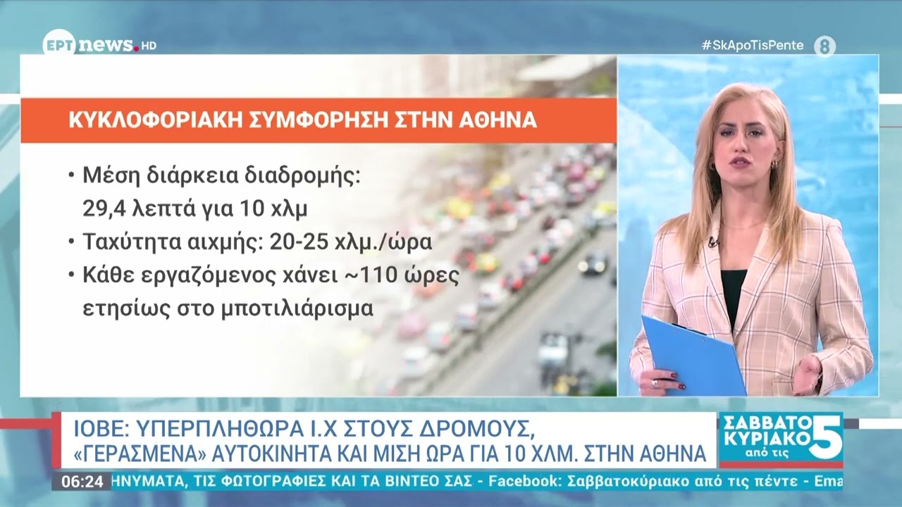 ΙΟΒΕ: Υπερπληθώρα ΙΧ στους δρόμους - «Γερασμένα» αυτοκίνητα και μισή ώρα για 10 χλμ στην Αθήνα