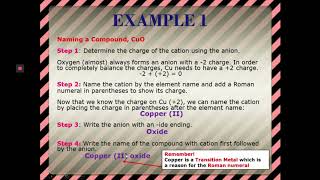 BINARY IONIC COMPOUNDS AND TRANSITION METALS