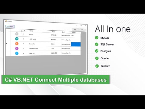 C# VB.NET Connect Multiple databases using DbManager  Library - MySQL, SQL Server, Oracle, Postgres