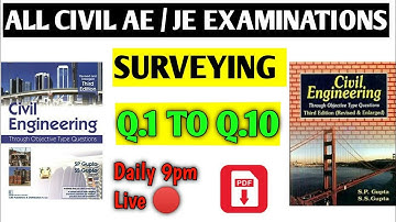 🔴Live 9:00 PM | Part 1 SURVEYING gupta & gupta book solution civil engineering by vip advancetech