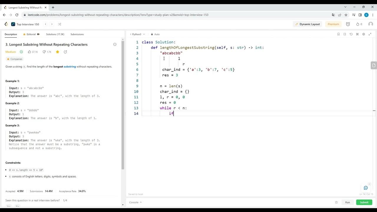 3. Longest Substring Without Repeating Characters - YouTube