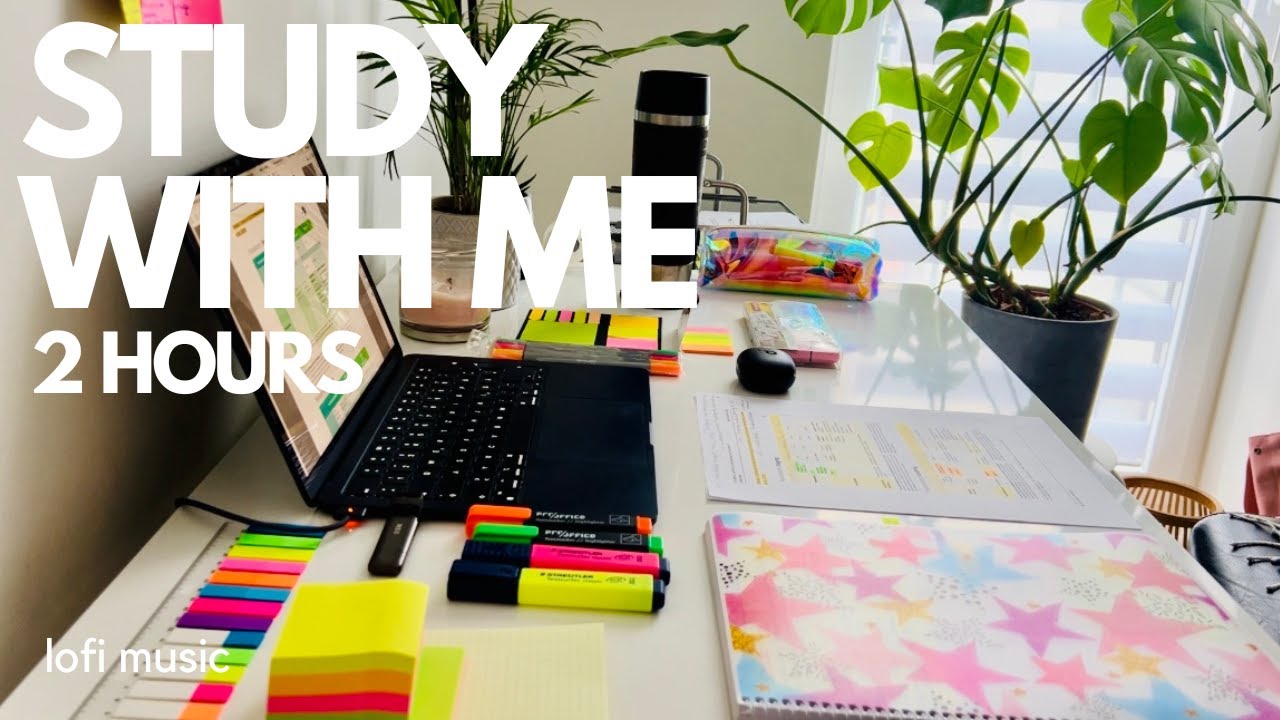 2 HOURS STUDY WITH ME / calm lofi music / Pomodoro 50-10/ with timer ...