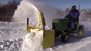 John Deere 322 w/ Model 47 Snowblowing Action!
