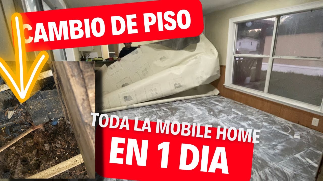 🏠Nos CAMBIAN EL PISO de toda la MOBILE HOME en 1️⃣ Día // Mira como lo hicieron 😲