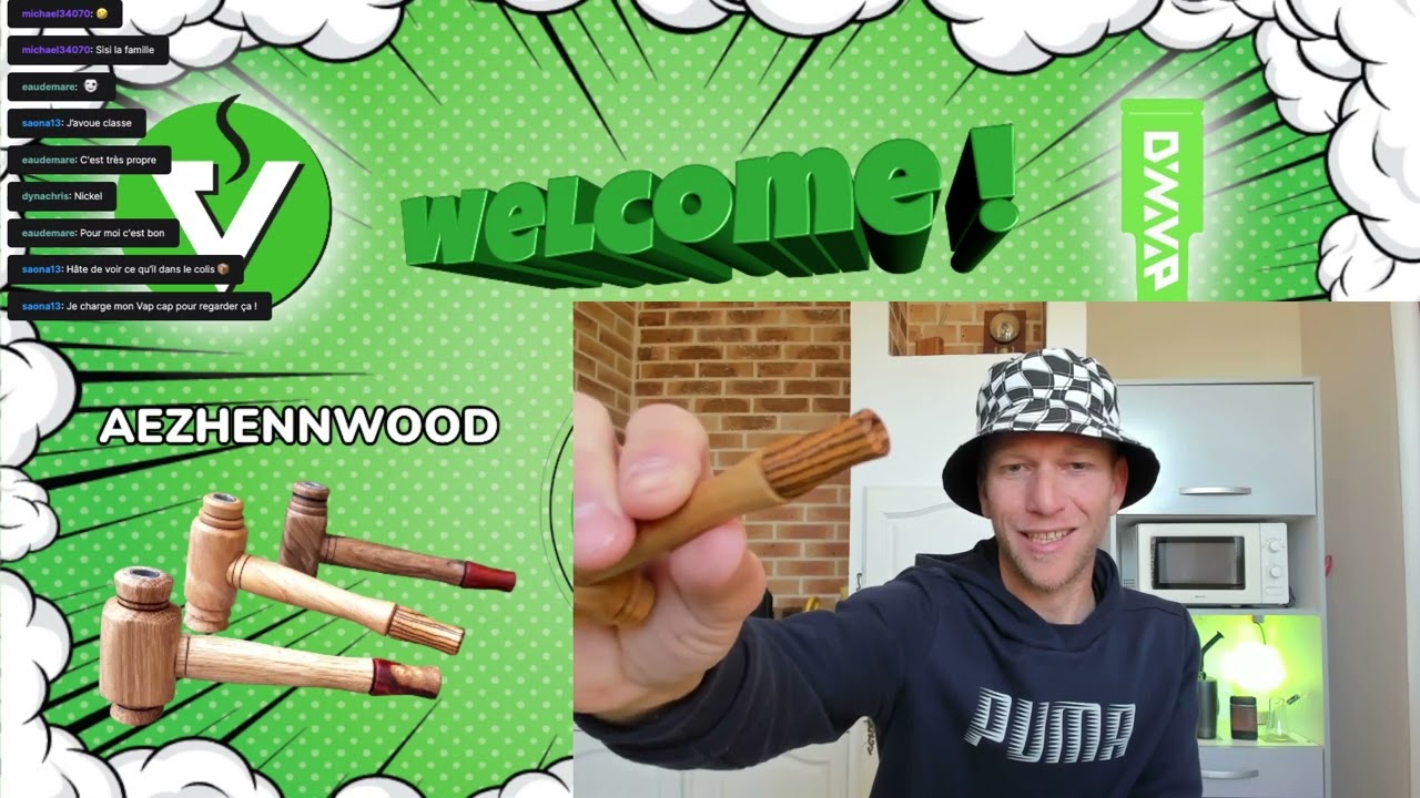 Dynavap combo pipe AezhennWood création - Pipe bois et cigare pour Dynavap avec insert en verre