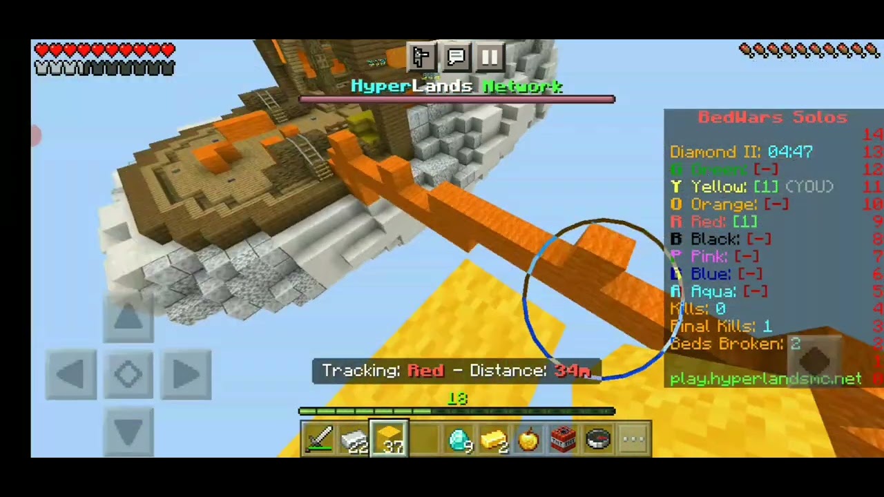 Minecraft bedwars MCPE #2 | Hyperland bedwars | SAUGAT MCPE |