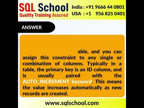 #Day10 #Interview #FAQ #SQLSchool || What is Primary Key? How to create a Primary Key?