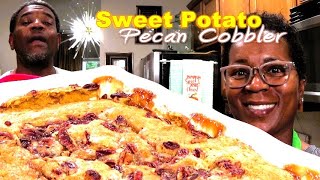 Sweet Potato Pecan Cobbler | ONE WORD DELICIOUS? | Yall He Got Caught Licking The Plate Again?