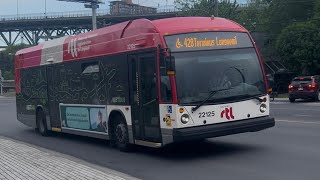 RTL Longueuil 2021 Novabus LFS HEV Hybrid METbus #22125 Driving on Route ♿️428 