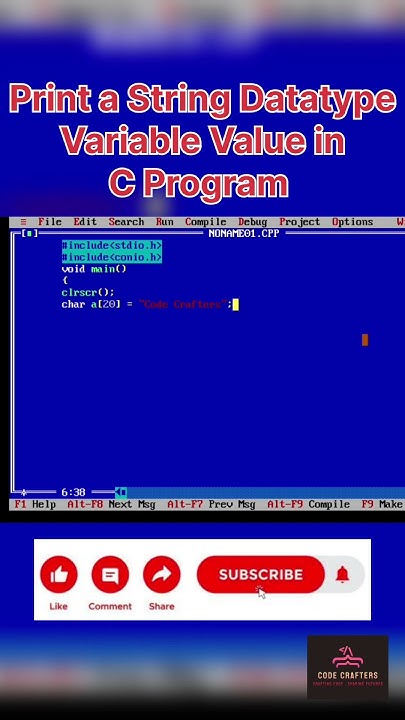 Print a String Data-Type Variable Value in C | Code Crafters | Basic ...