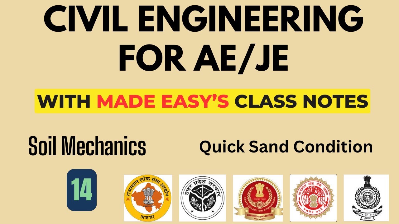 Quick Condition Soil Mechanics 14- AE/JE Live classes with Made Easy Class notes- Quick ...
