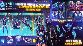 TODOS OS PRÊMIOS DO PASSE DE JANEIRO DE 2023, NOVAS SKINS ANGELICAIS E DENSHO, SKINS DE GRAÇA E MAIS