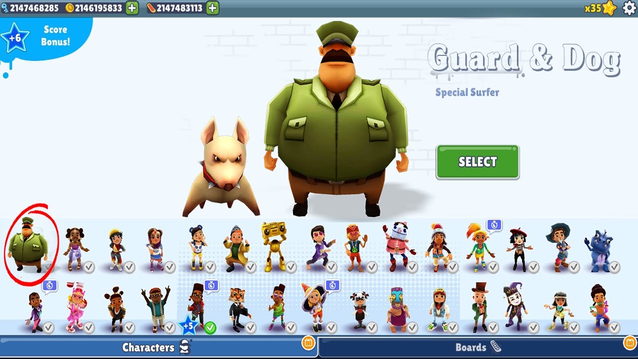 Subway Surfers   Guard and Dog Unlocked Update Mod   All Characters Unlocked and All Boards Gameplay