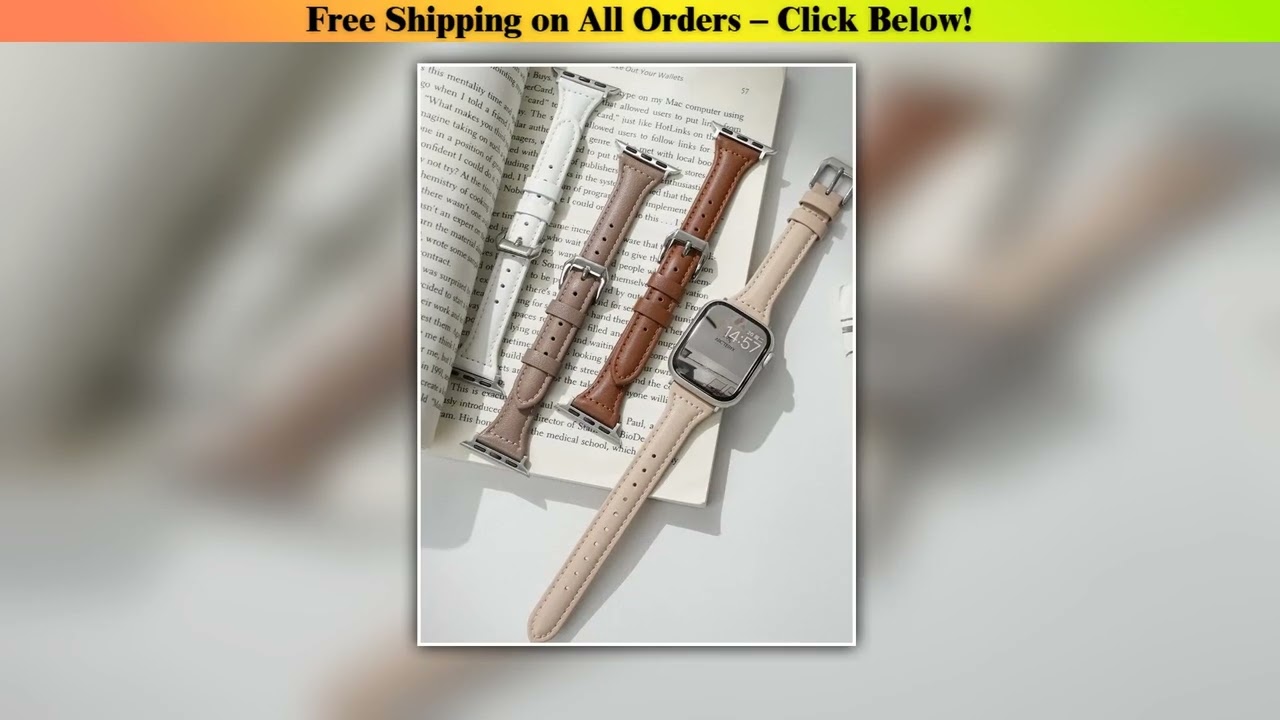 Slim Leather Strap For Apple Watch Band 44mm 40mm 41mm 42mm 38mm 49mm 44 mm Bracelet apple watch 8