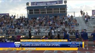Durham Trojans celebrate new grandstands project with ribbon-cutting, victory to open season